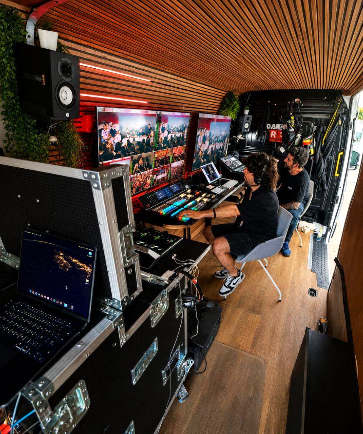 Inside the OB van: vision mixer position
