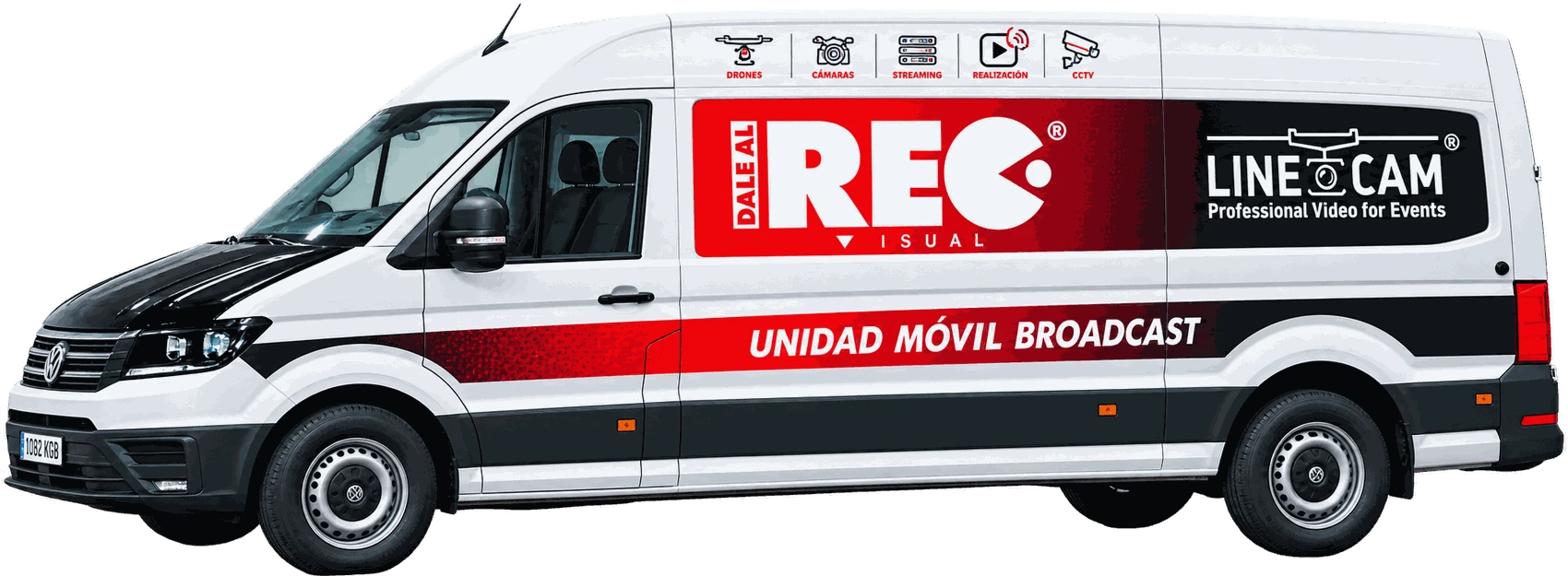 Unidad móvil broadcast de Dale al REC Visual y LINECAM: Volkswagen Crafter L4H3 carrozado como control de realización